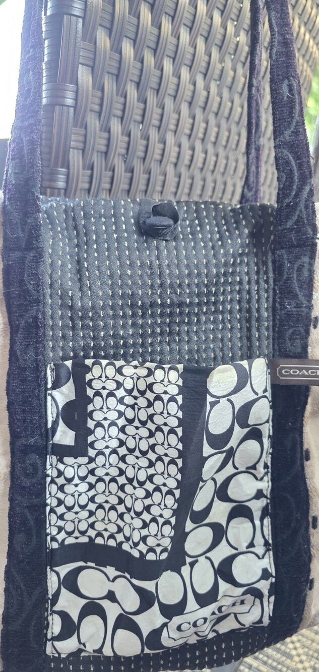 Coach Patchwork / Hobo Bag Purse With a Coach Scarf - Picture 7 of 13